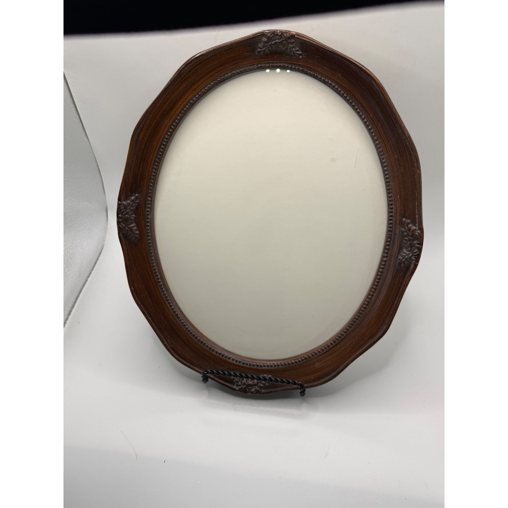 Vintage Style Oval Picture Frame Dark Brown Ornate Floral 8x10 Opening Victorian